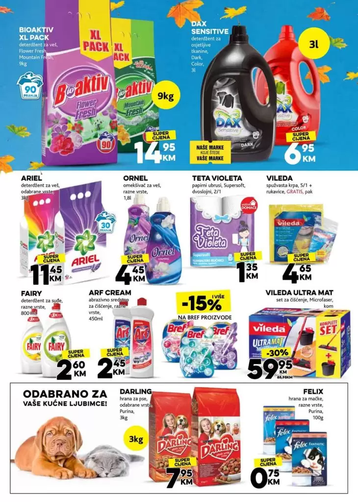 deterdzent arix, peril, bonux, ariel i dax su snizeni u konzumu.