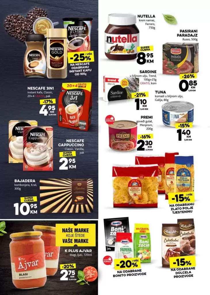 konzum akcijski katalog. bezalkoholna pica. kafa, slatkisi na akciji.