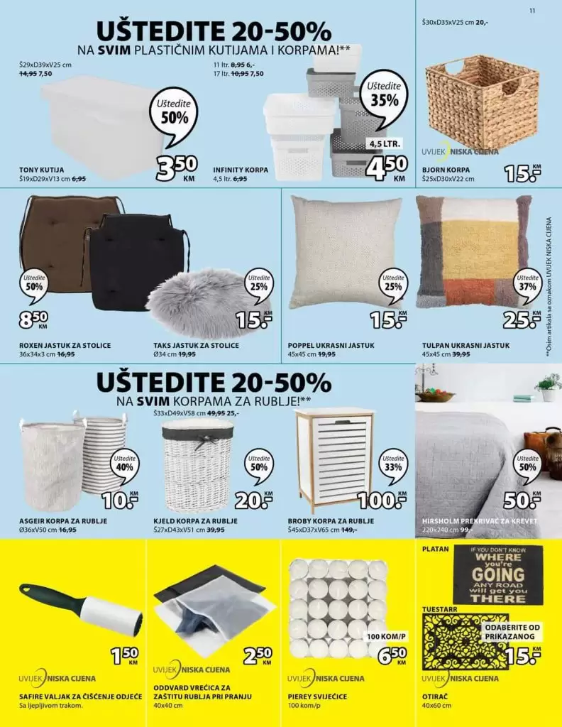 Jysk akcijski katalog sniženje kutije korpe za rublje prekrivaci