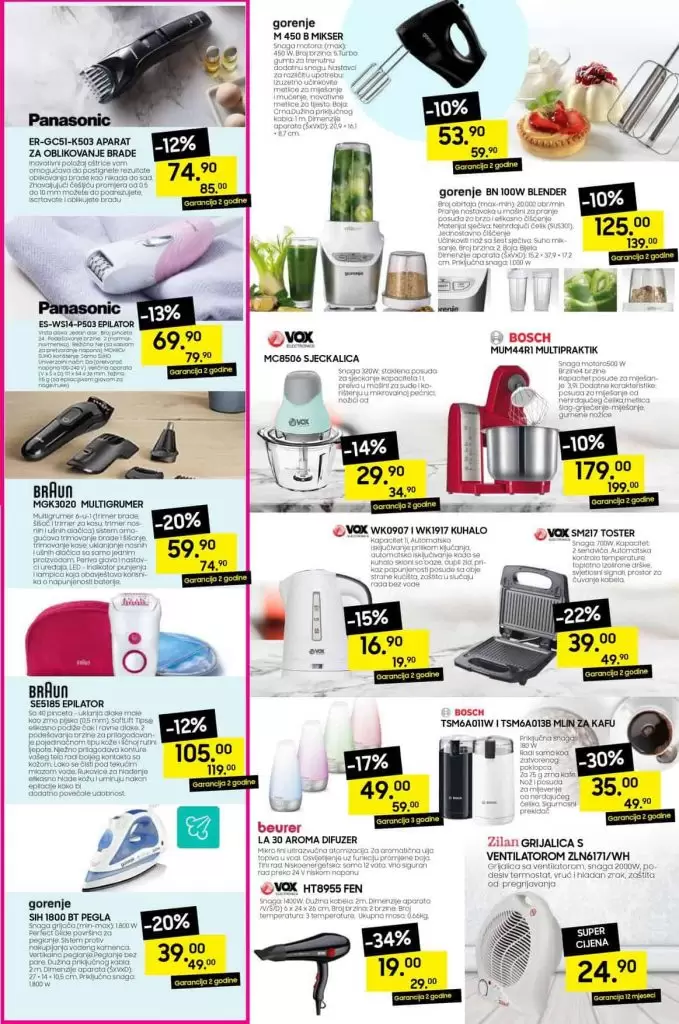 tefal pegla, gratis stol za peglanje. usisivac po super cijeni. Mali kuhinjski aparati. toster. blender, sokovnik.