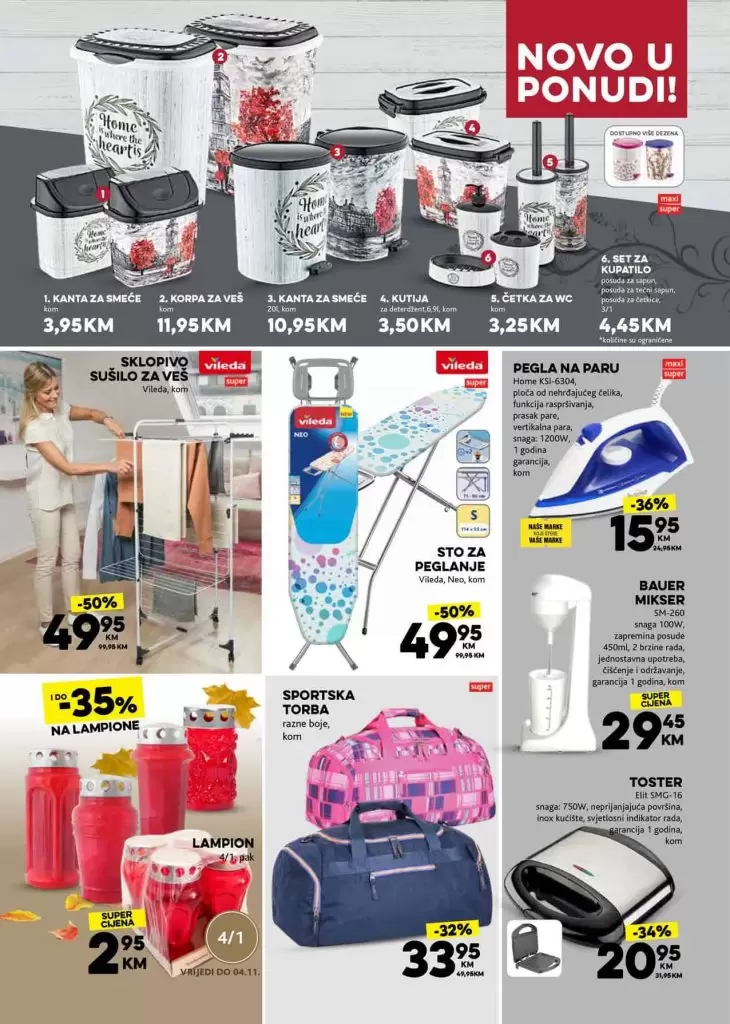 konzum akcijski katalog. pegla, stol za peglanje, dolaganje. odlicne cijene