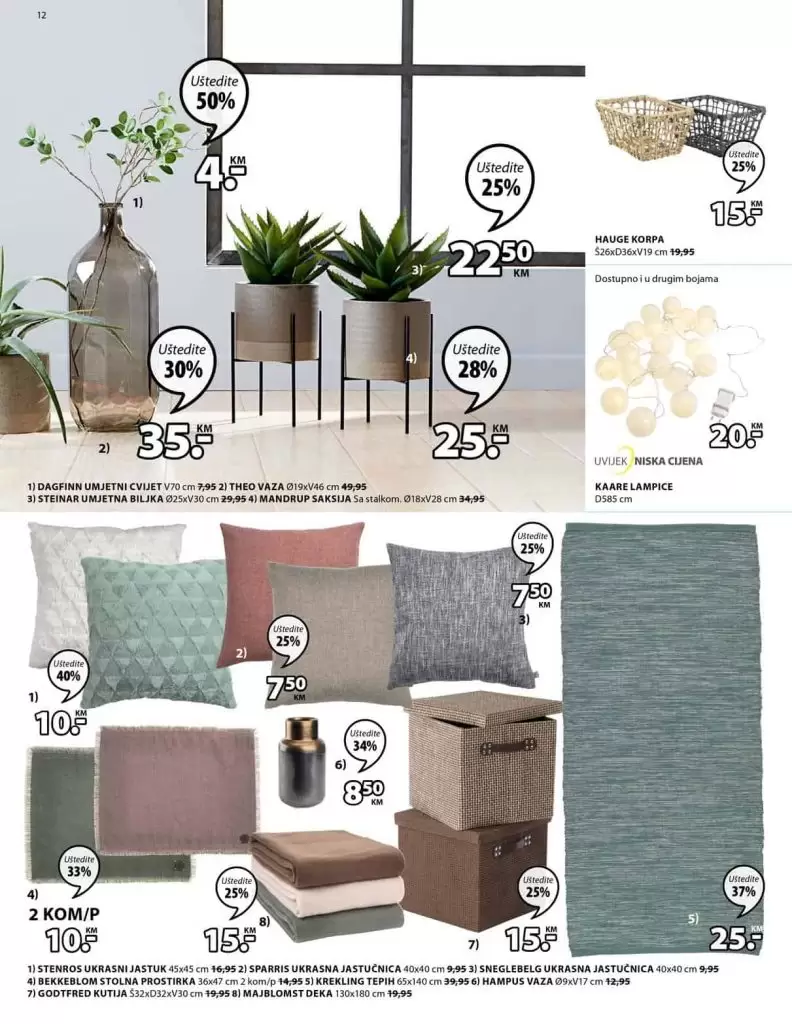 Jysk akcijski katalog sniženje jastuk vazna dekoracija