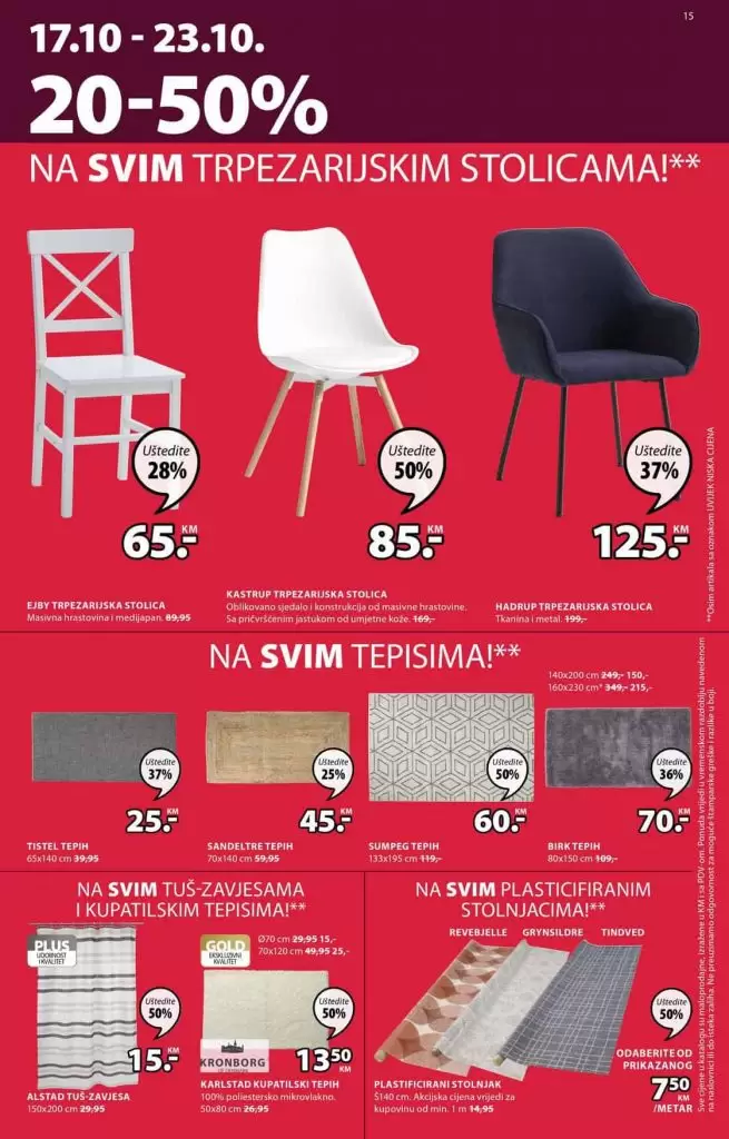 snizenje 50% samo u jysk trgovinama