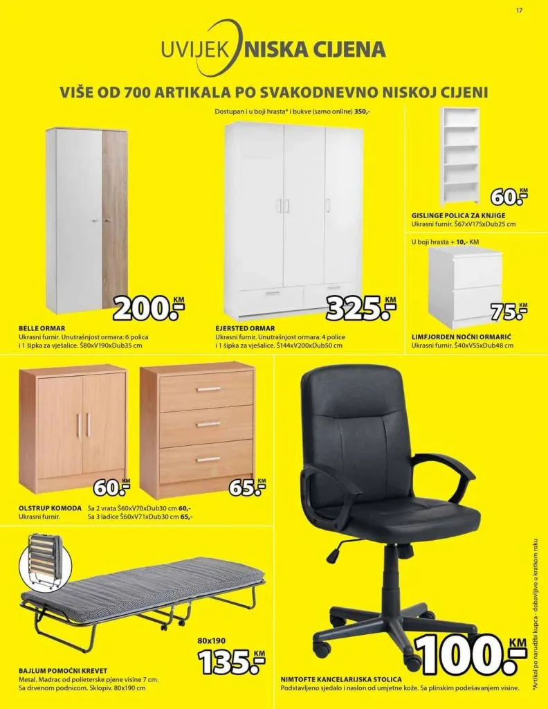 Jysk akcijski katalog sniženje namještaj stolica komoda ormar