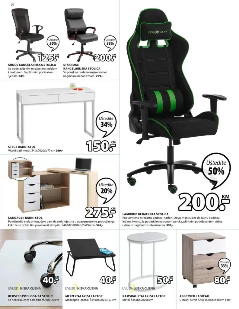 Jysk akcijski katalog sniženje kancelarijski namještaj