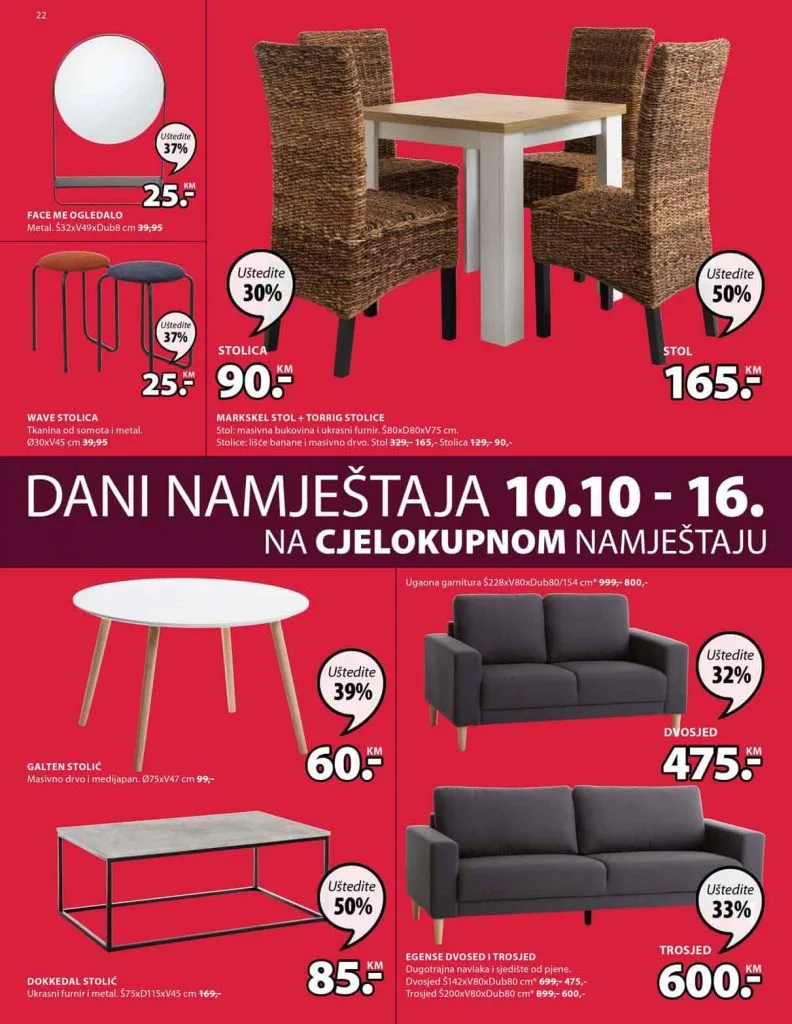Jysk akcijski katalog sniženje dani namještaja