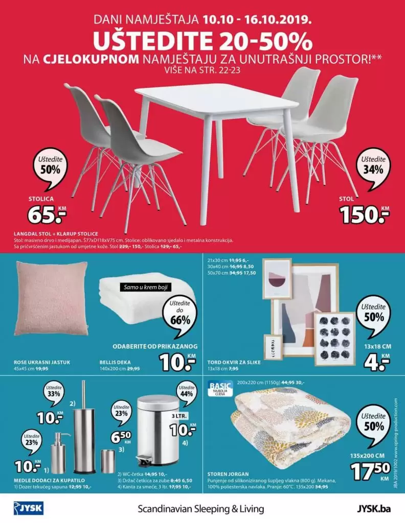 Jysk akcijski katalog sniženje kuhinja i trpezarija