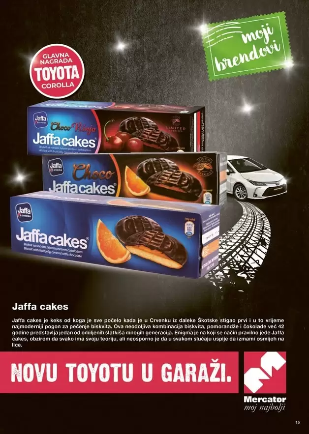 mercator akcijski katalog. jaffacakes super akcija. nagradna igra osvoji tojotu.