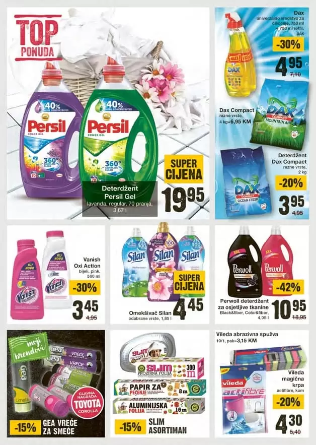 Persil, perwoll, wanish, silan. super ponuda mercator akcijski katalog.