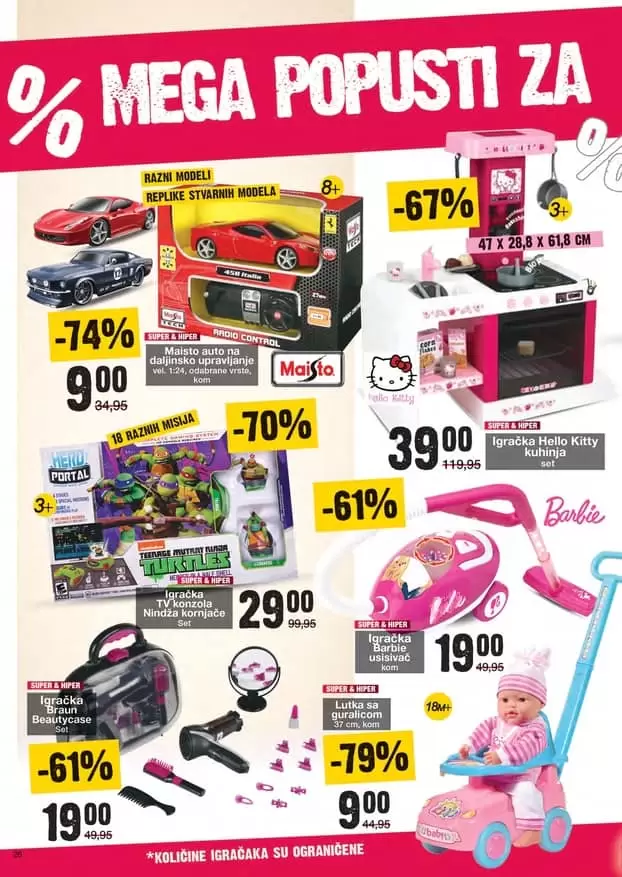 mega popust u mercator akcijskom katalogu. igracke na snizenju- cak do 74%. mercator akcijski katalog
