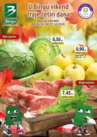 super akcija u bingo trgovinama. voce i povrce na akciji.,