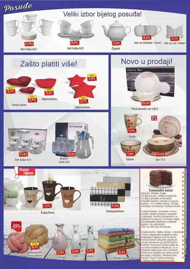 sniženje u izboru trgovine posudje