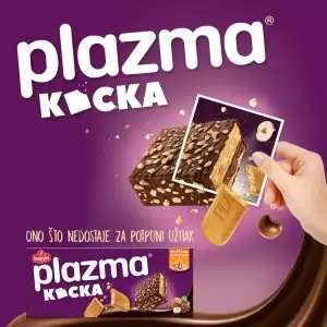 Ono što nedostaje za potpuni užitak ?? Potpuno novi oblik, jedinstvena kombinacija Plazma fila, nugat fila i hrskavog vafla, prelivenih finom mlečnom čokoladom i komadićima Plazme, potražite u vašem Konzumu