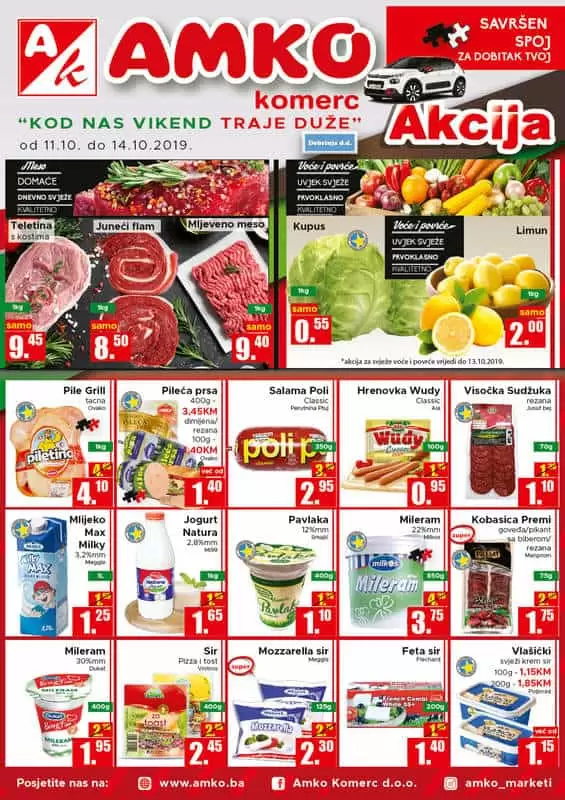 U Amko marketima vikend traje duze. Pogledajte odlican vikend akcijski katalog. Mnosto prehrane i hemije ceka na vas.