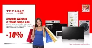 samo ovog vikenda iskoristite 10% popusta u techno shopu. 
