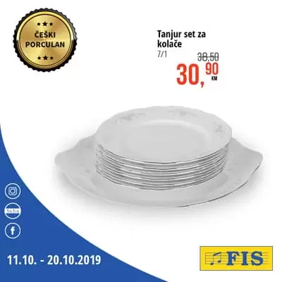 Fis akcija na ceski porculan set tanjira za kolace