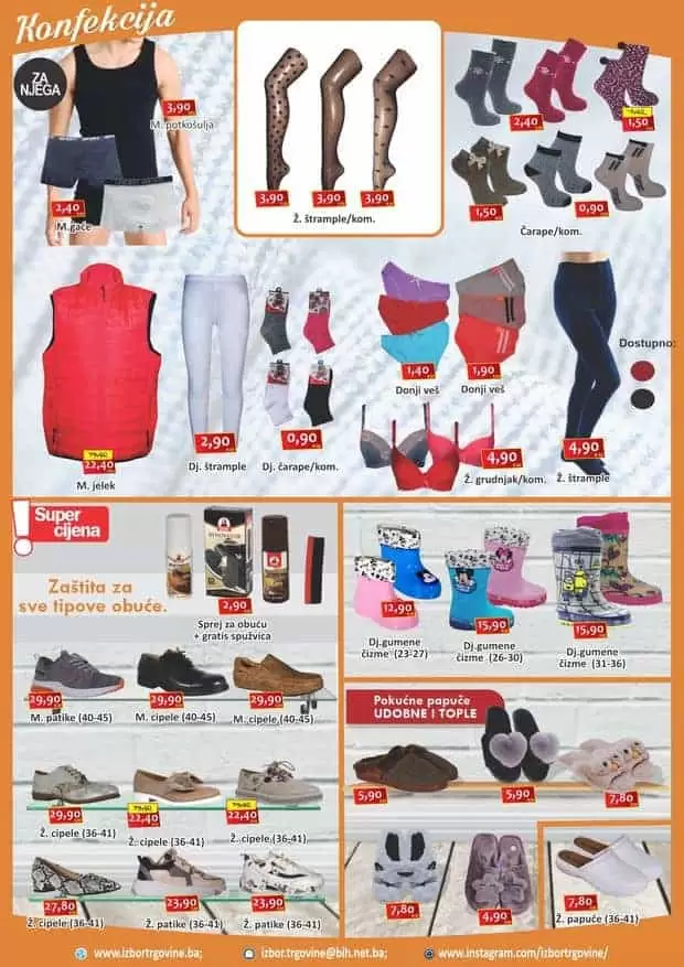 sniženje u izboru trgovine tekstil