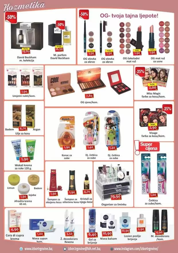 kozmetika na snizenju u ziboru trgovine