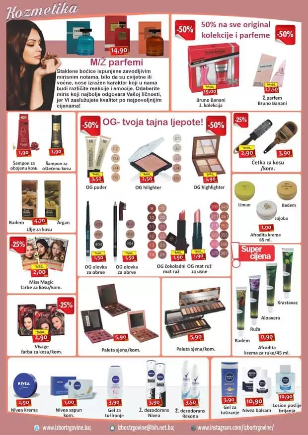 sniženje u izboru trgovine kozmetika. akcijaki katalog