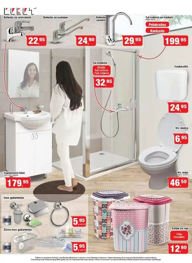 sve za kupatilo kupite po super cijeni samo u robotu. Korpa za ves vec od 12,90 KM.