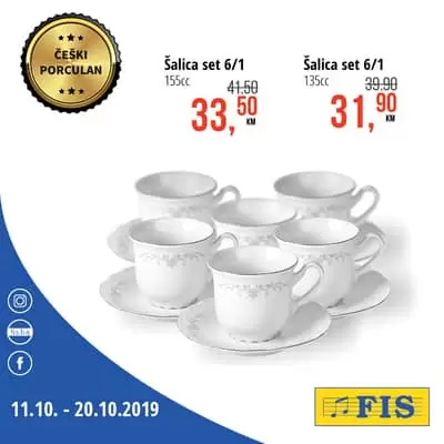 Fis akcija na ceski porculan set salica