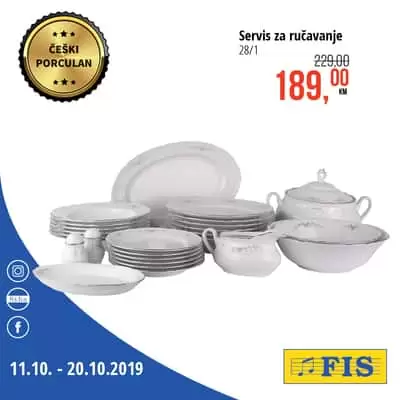 Fis akcija na ceski porculan servis za rucavanje