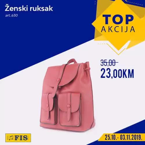 rozi ruksak na akciji u fisu