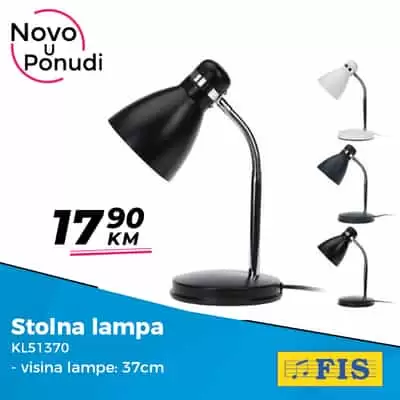 Novo na odjelu rasvjete u Fisu. Stolna lampa samo 17.90 KM.