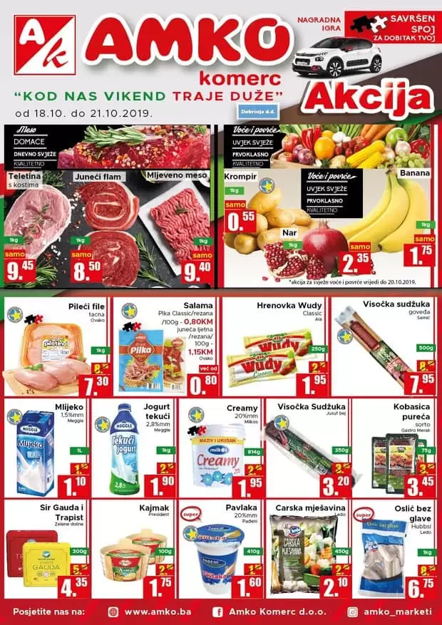 Vikend akcija je tu. Amko super akcija. Novi akcijski katalog donosi nas nevjerovatno dobre ustede. Ustedimo novac zajedno. Kupujemo na akciji.