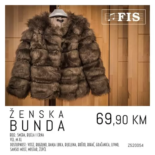 zenska bunda na akciji. super snizenje potrazite u fisu
