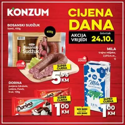 konzumova cijena dana. prehrana