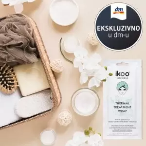 ovo i ekskluzivno u dm prodavnicama - Ikoo termalna maska za kosu. ? Ikoo termalna maska je inovativna formula na bazi prirodnih ekstrakata i termalne tehnologije, koja nježno i dubinski održava zdravu strukturu kose, daje joj visoki sjaj i hidratizira. Ulje makadamije, kamelije i ekstrakt meda savršen su spoj sastojaka koji ovu masku čine neodoljivom