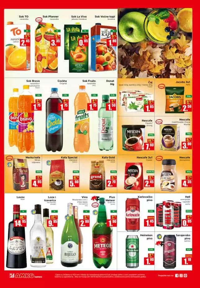 Amko kataloska akcija. bezalkoholna pica i alkoholna pica na akciji.
