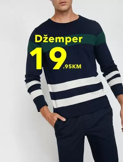 muska kolekcija koton dzemper plavi