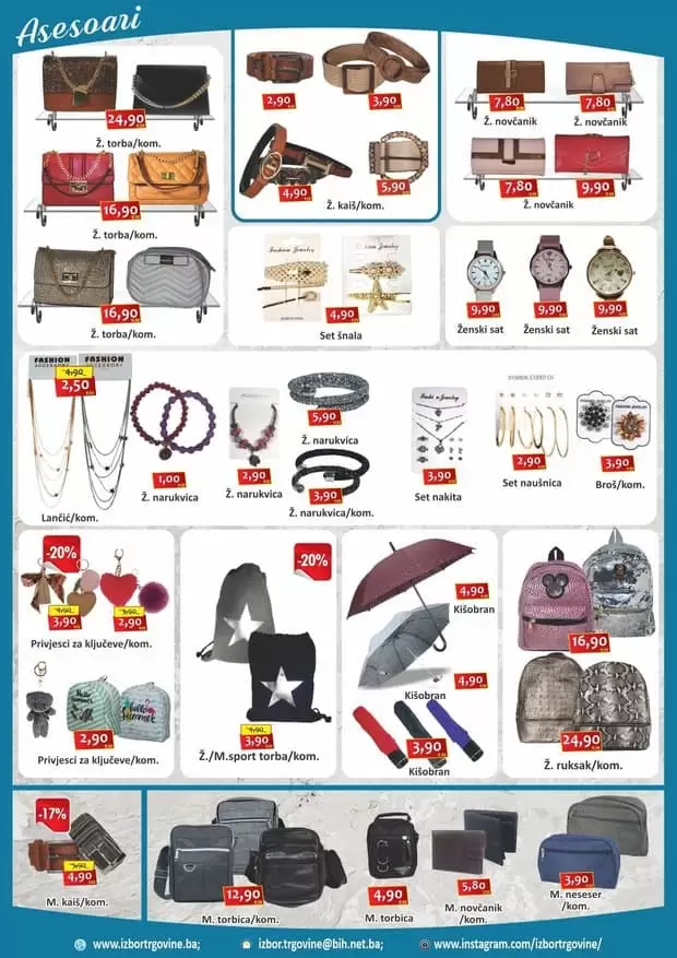Izbor trgovine, akcijski katalog 12.10.-18.10.2019. godine nakit torbe, neseseri