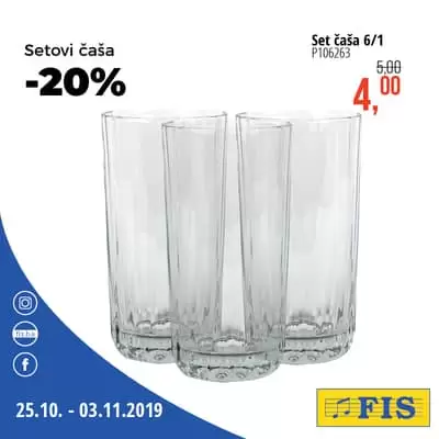 akcija 20% na odjelu posudja u fis-u.