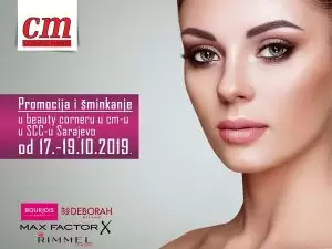cm cosmetic market. Odmah smo dobre volje čim imamo barem malo make-upa na licu! U periodu od 17.-19.10. u cm-u na trećem spratu TC SCC u Sarajevu, čeka vas lijepo druženje u beauty corneru uz prikazane brendove dekorativne kozmetike. Promocija, pokloni i naravno šminkanje bit će u sljedećim terminima: 17.10. od 10.-12.00 sati 18. i 19.10. od 10.-18.00 sati 