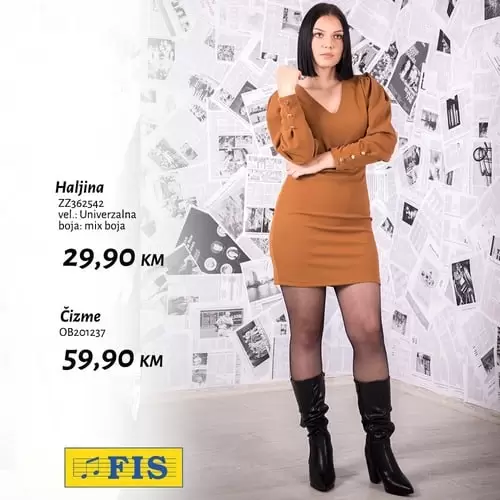 haljinica, cizmice, top kombinacija. volim jesen i jesenjske boje. nova kolekcija u fis-u!