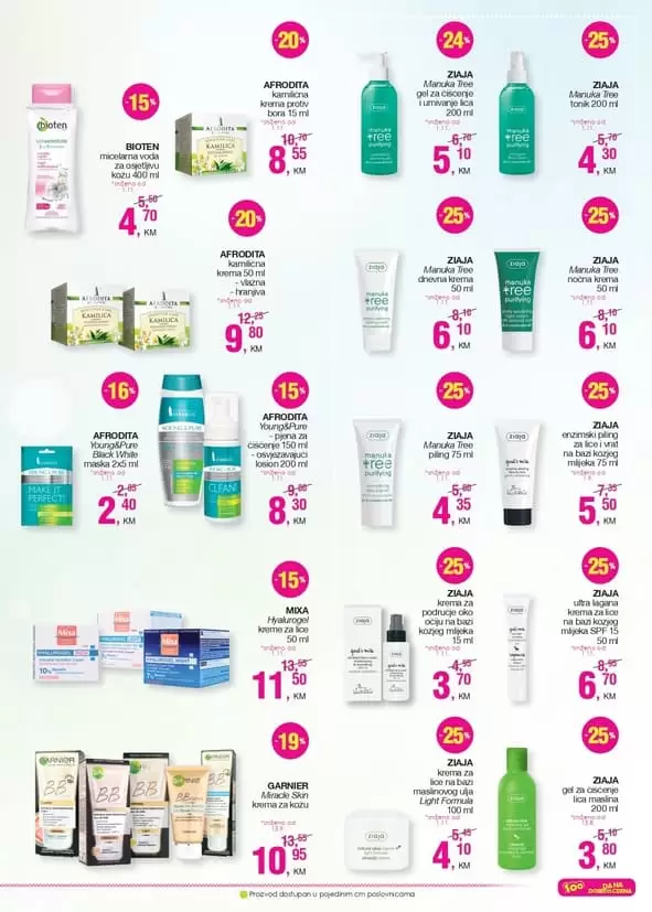 cm akcijski katalog. njega lica.