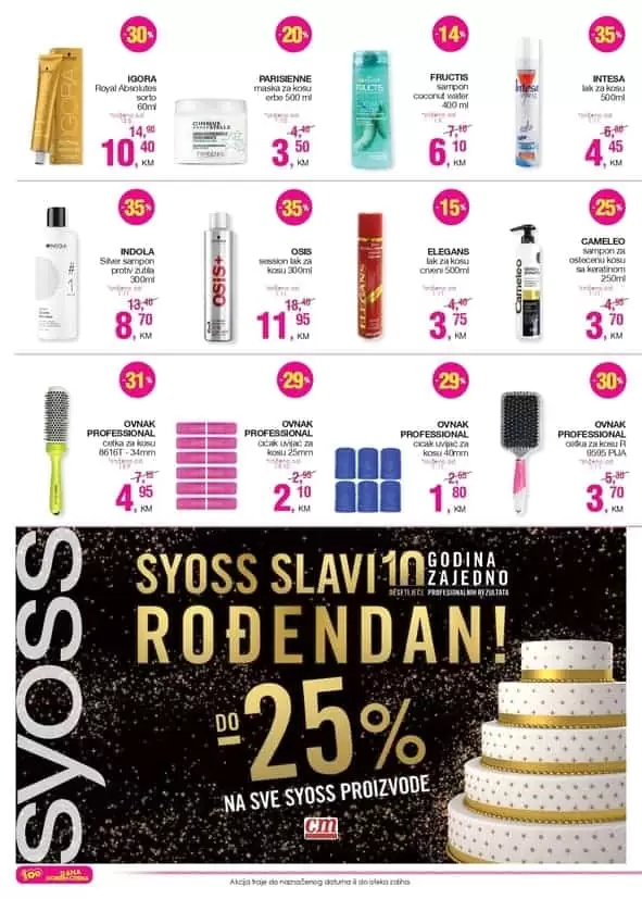 cm akcijski katalog. syoss slavi rodjendan . 25% popusta