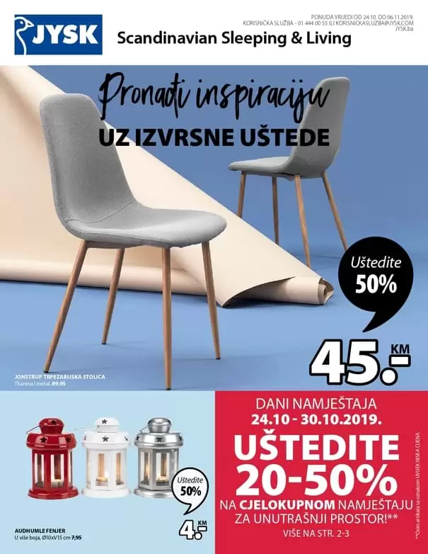 novi jysk akcijski katalog je tu. stolica snizena 50%