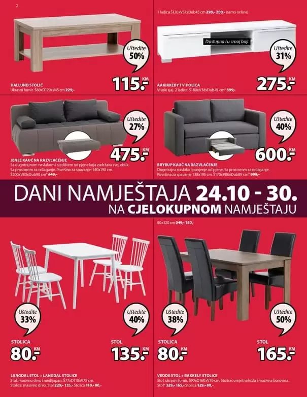samo u jysk trgovinama dani namjestaja 10-30%