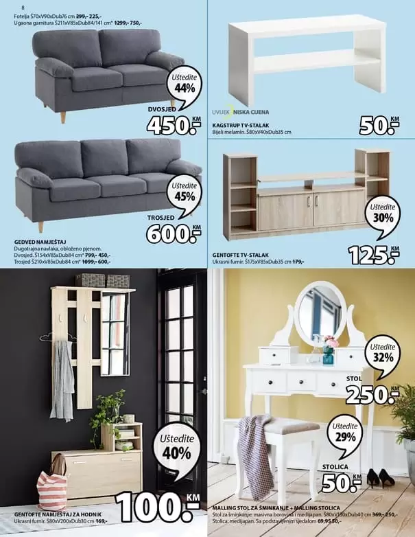 kauc, dvosjed, trosjed. super akcija