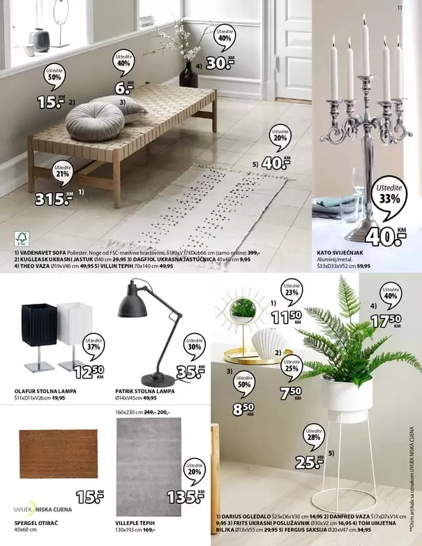 lampe, dekorativni predmeti u novom jysk katalogu