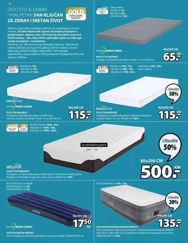 Jysk akcijski katalog madraci