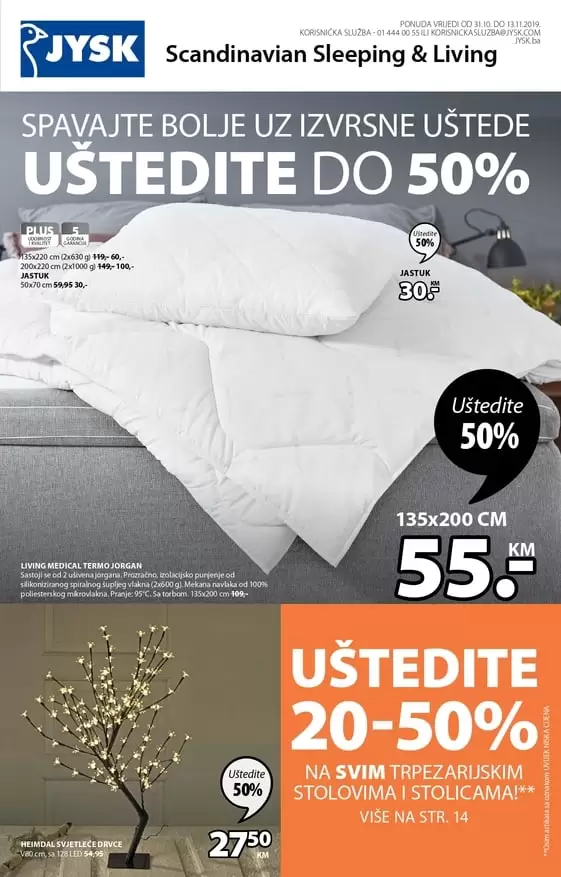 Jysk akcijski katalog ustede i do 50%