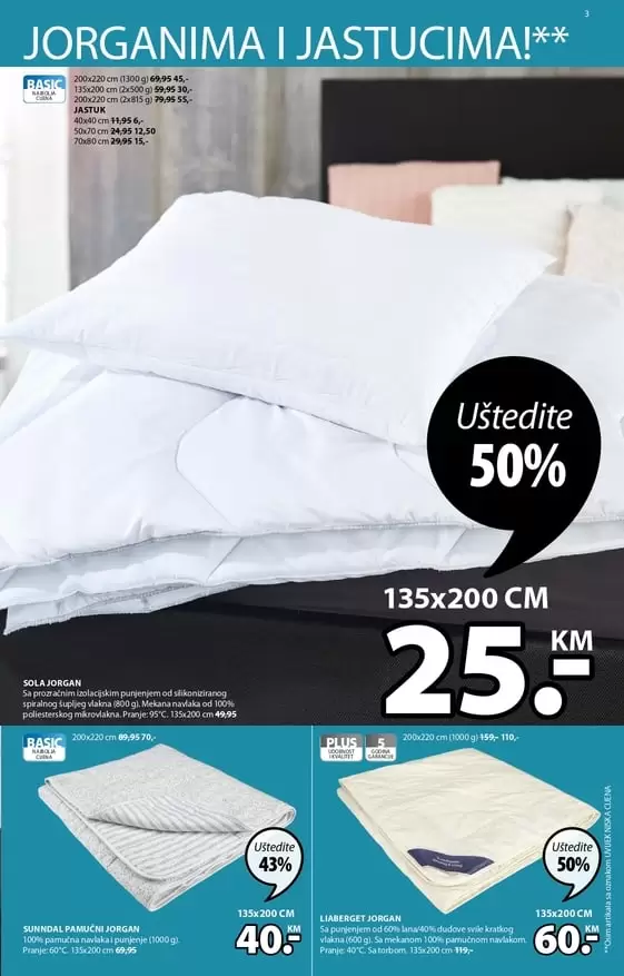 nova snizenja su tu. jastuk snizen 50%. jysk super akcija.