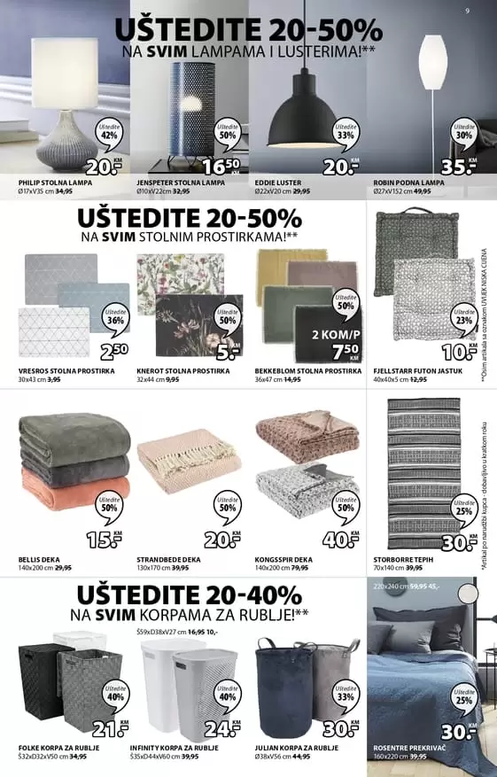 usteda od 20-50%. super jysk akcija.