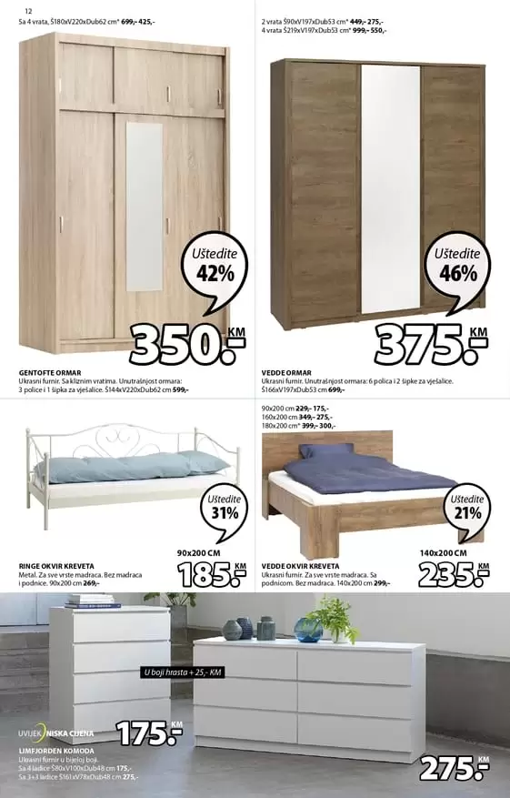 spavaca soba, super akcija. krevet za spavanje. jysk super akcija. 