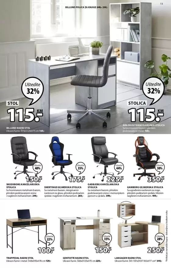 kancelarijski namjestaj. jysk akcijski katalog. 